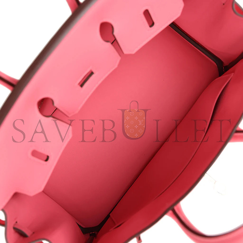 HERMES BIRKIN 25 ROSE AZALEE SWIFT PALLADIUM HARDWARE (25*20*13cm)